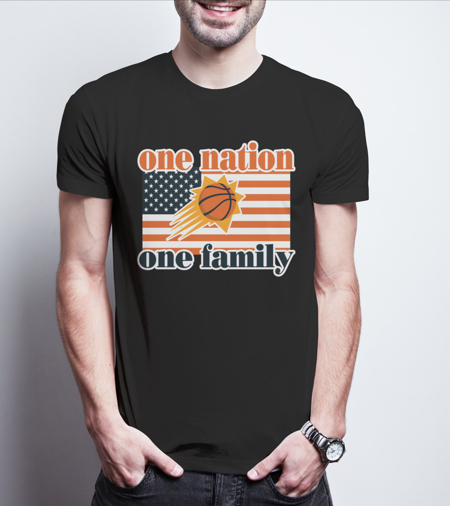 One Nation One Family Phoenix Suns Basketball American Flag T-Shirt