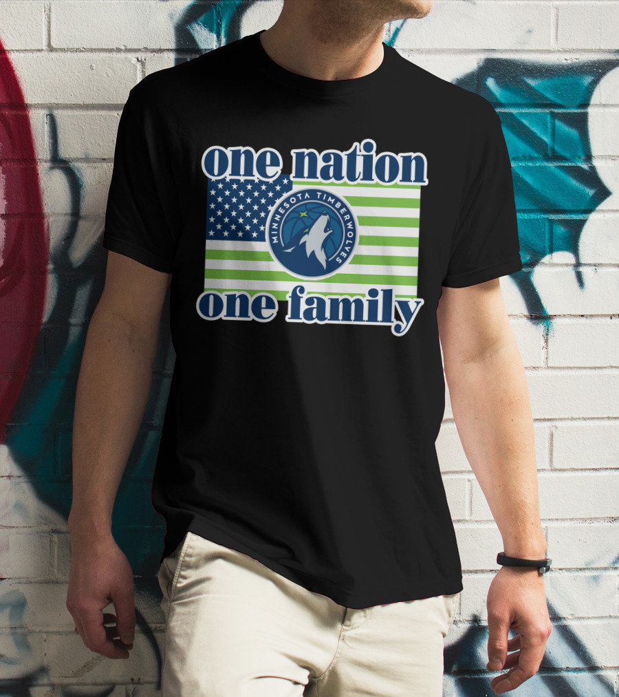 One Nation One Family Minnesota Timberwolves Flag T-Shirt