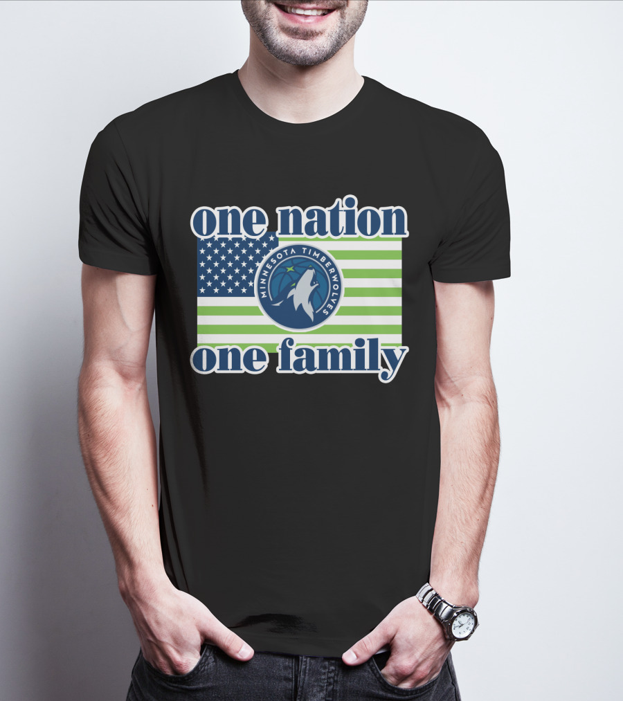 One Nation One Family Minnesota Timberwolves Flag T-Shirt