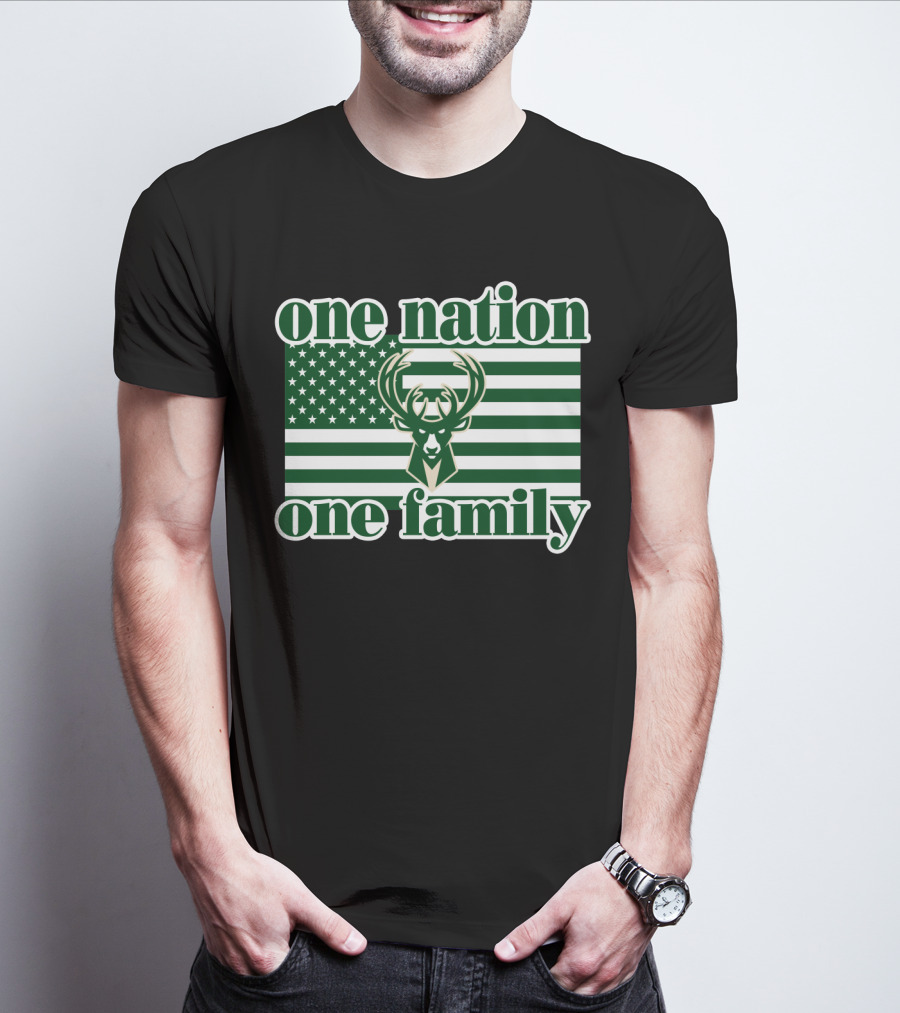 One Nation One Family 74 Milwaukee Bucks T-Shirt