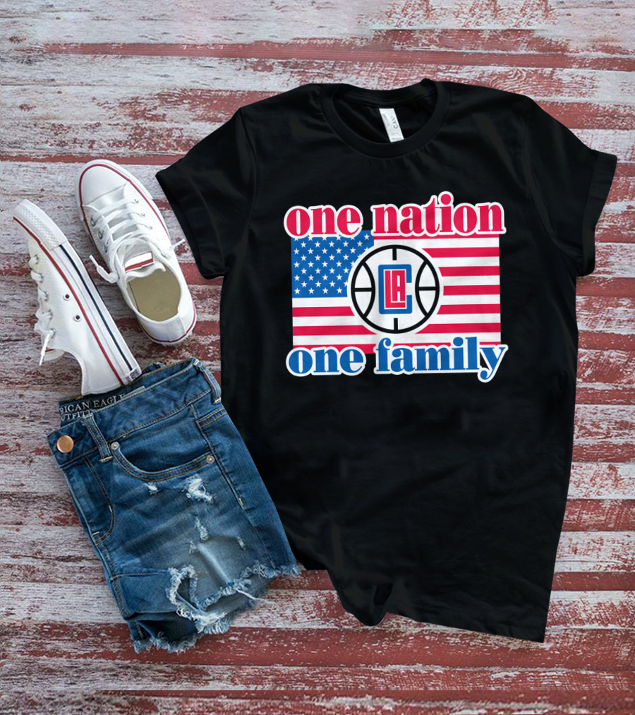 One Nation One Family La Clippers Usa Flag T-Shirt