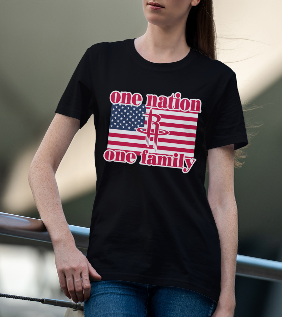 One Nation One Family 79 Houston Rockets Usa Flag T-Shirt