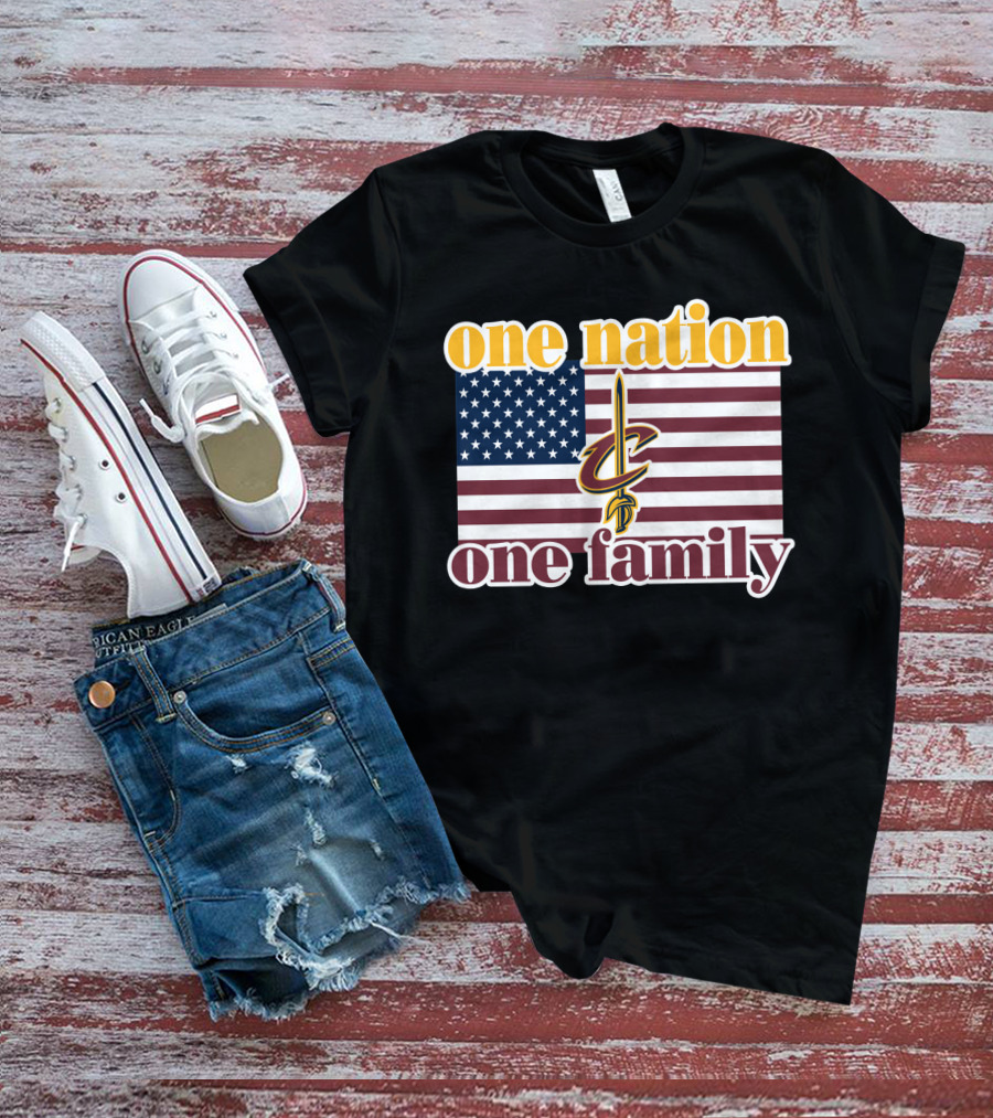 One Nation One Family Cleveland Cavaliers American Flag T-Shirt