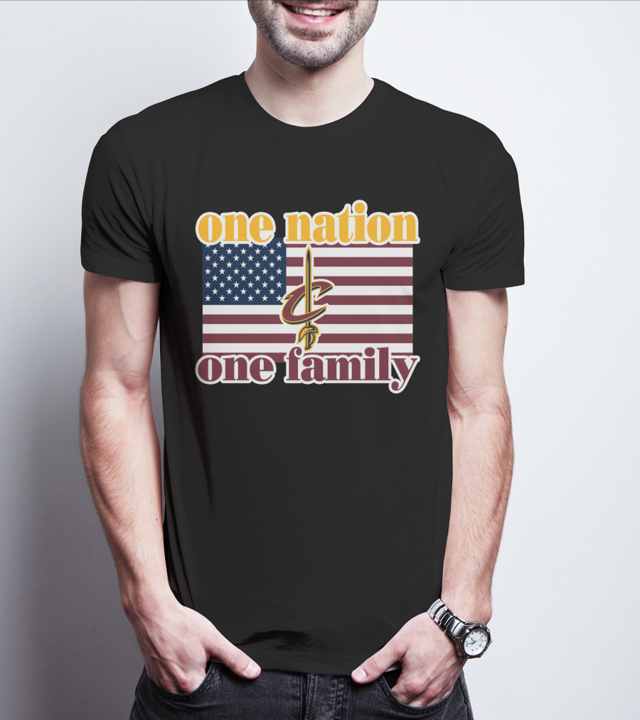 One Nation One Family Cleveland Cavaliers American Flag T-Shirt