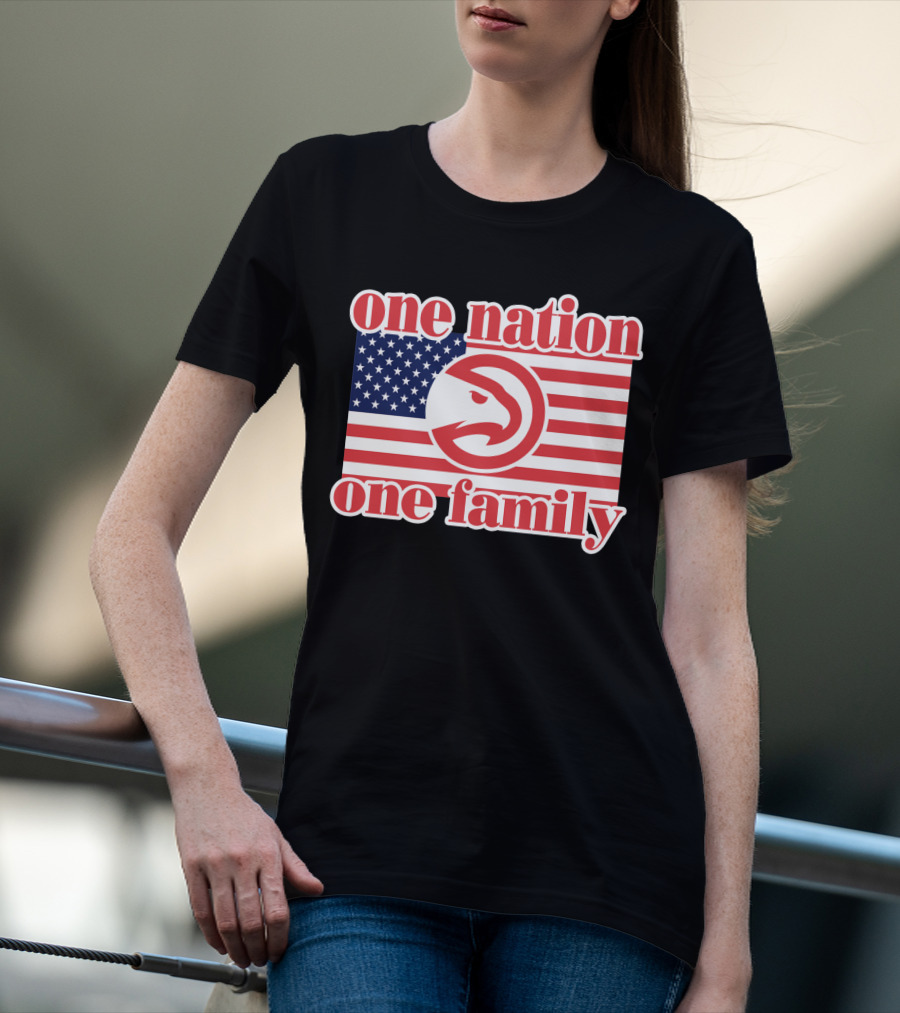 Atlanta Hawks One Nation One Family Usa Flag T-Shirt