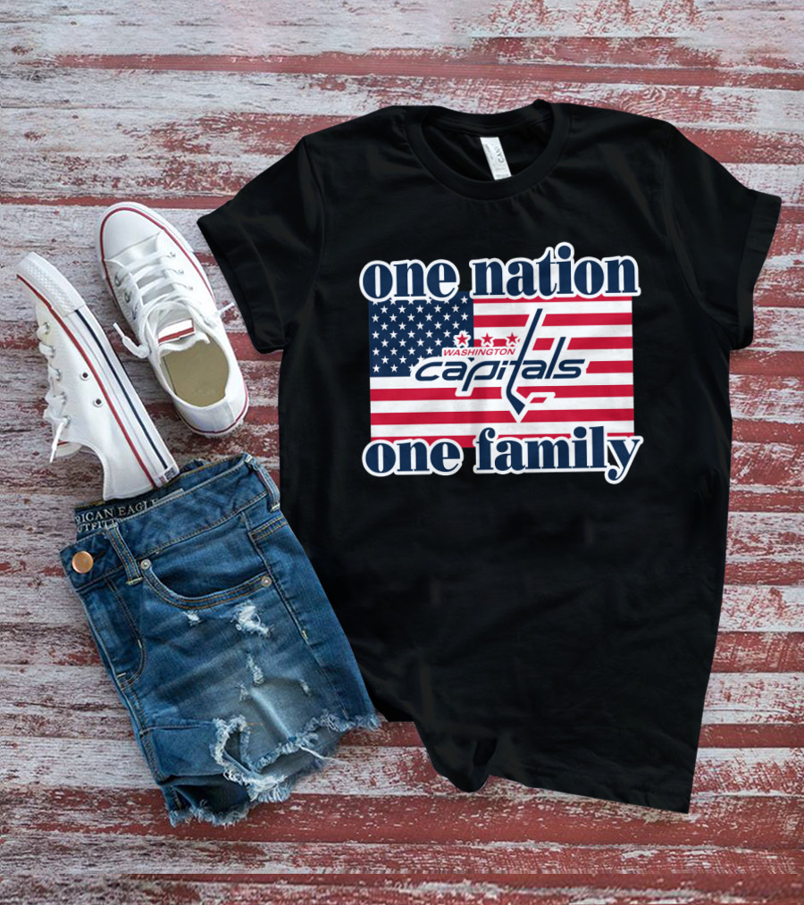 One Nation One Family Washington Capitals American Flag T-Shirt