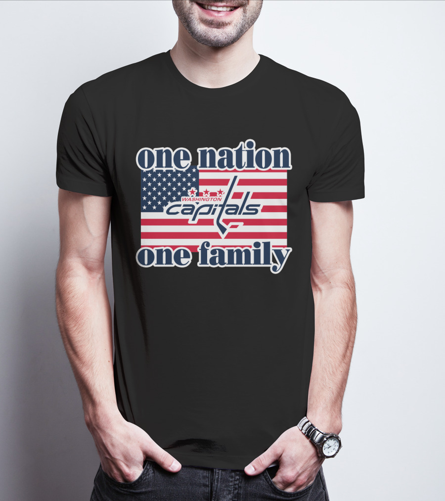 One Nation One Family Washington Capitals American Flag T-Shirt