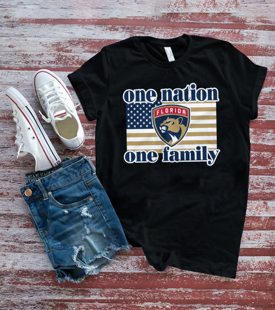 One Nation One Family Florida Panthers Flag T-Shirt