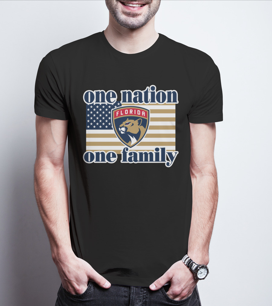 One Nation One Family Florida Panthers Flag T-Shirt