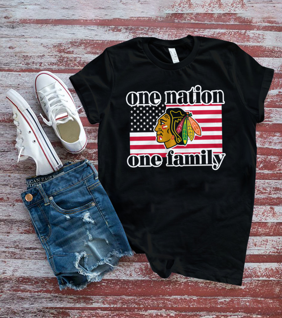 One Nation One Family 109 Chicago Blackhawks T-Shirt