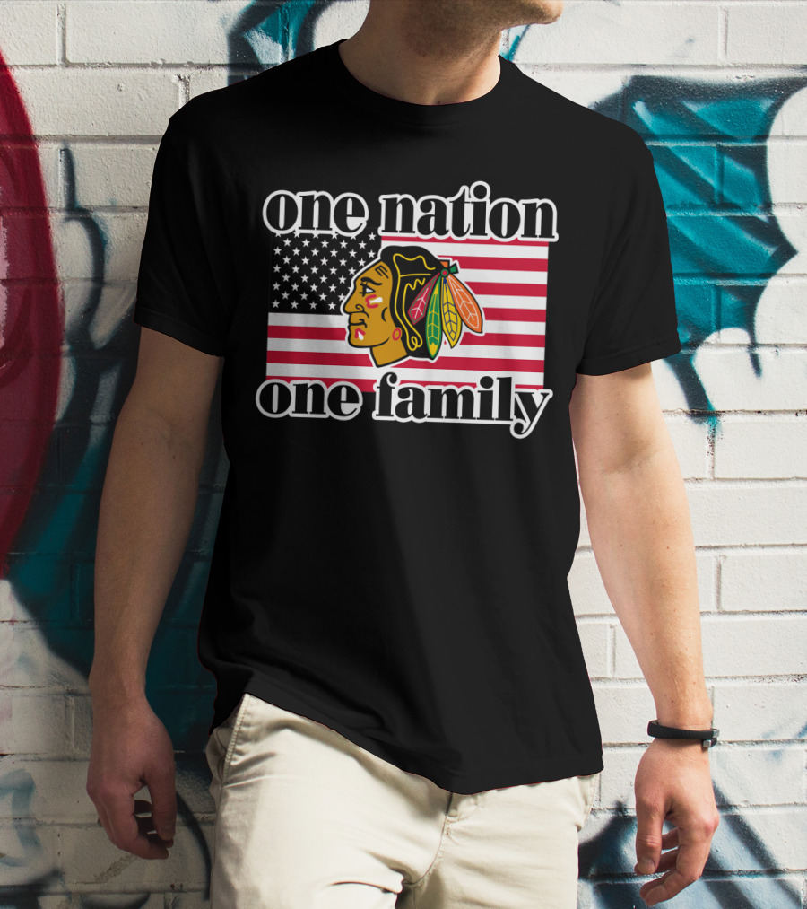 One Nation One Family 109 Chicago Blackhawks T-Shirt