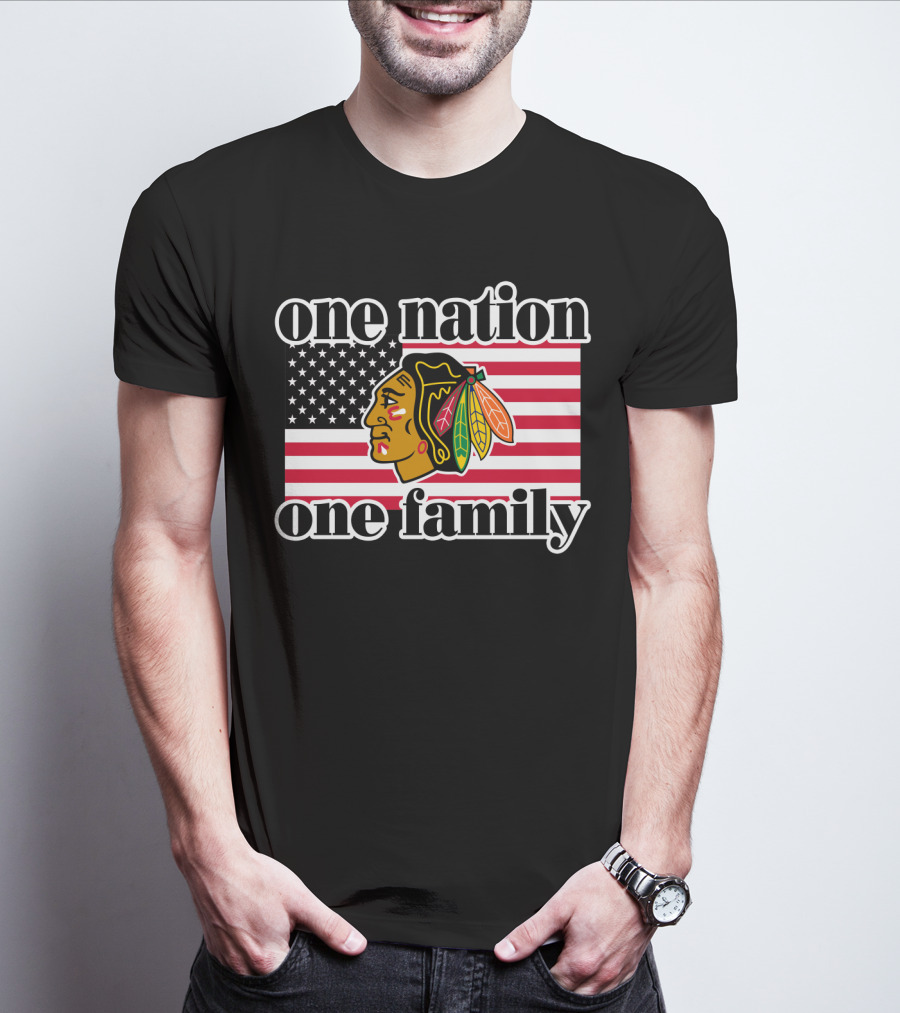 One Nation One Family 109 Chicago Blackhawks T-Shirt