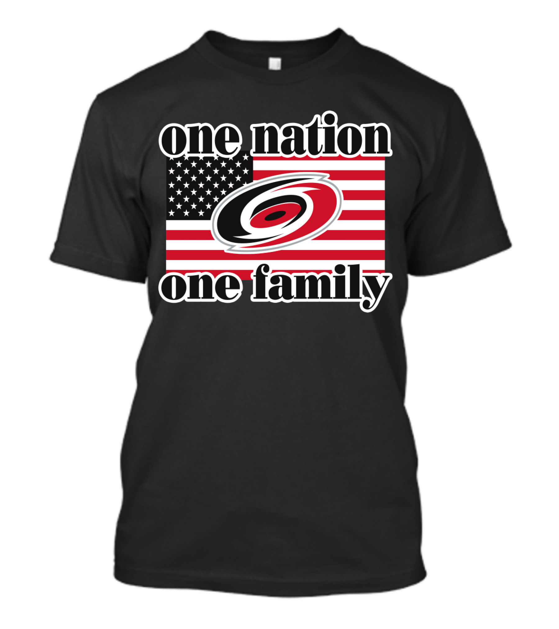 One Nation One Family Carolina Hurricanes Usa Flag T-Shirt