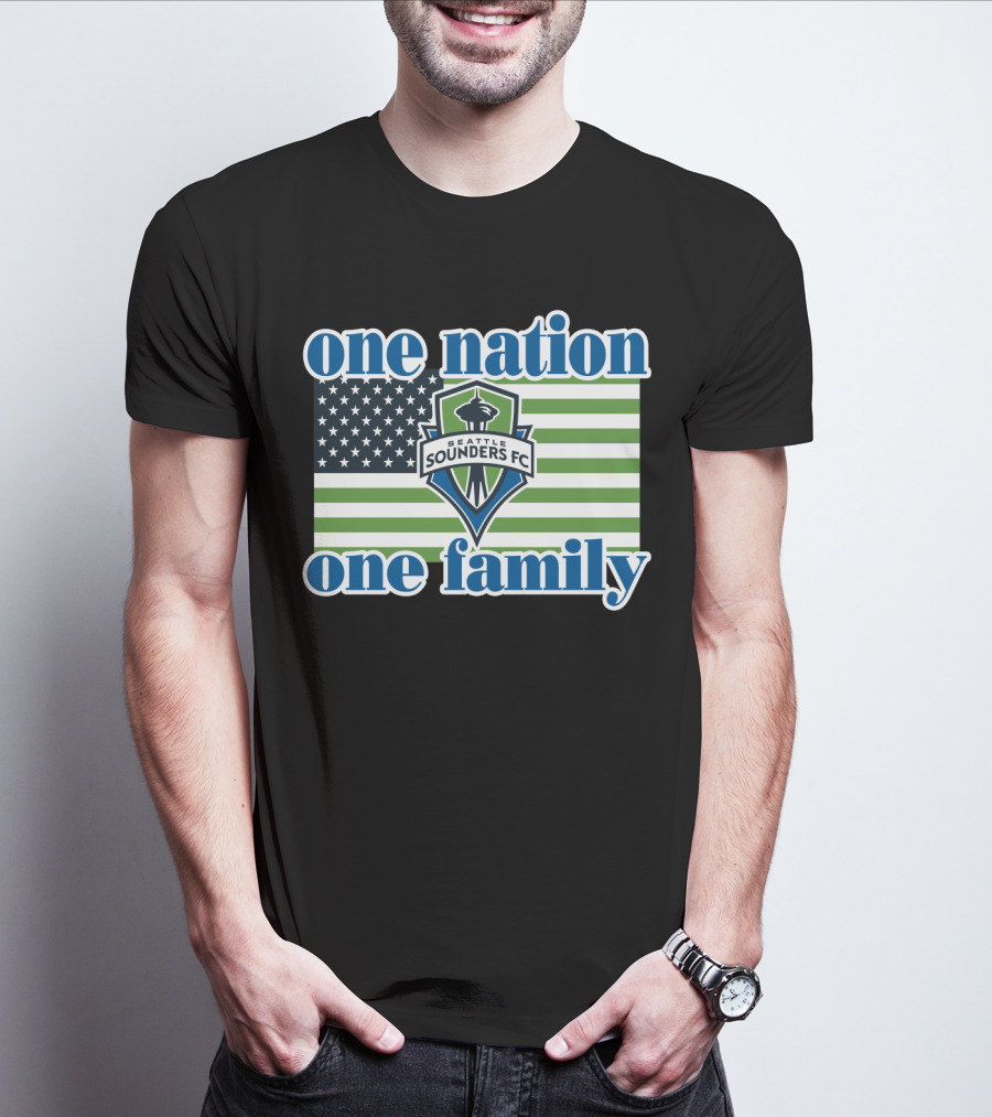 One Nation One Family Seattle Sounders Fc American Flag T-Shirt