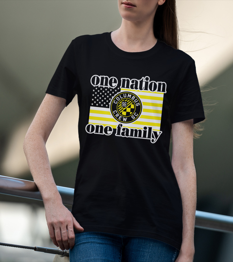 One Nation One Family Columbus Crew Sc 96 American Flag T-Shirt