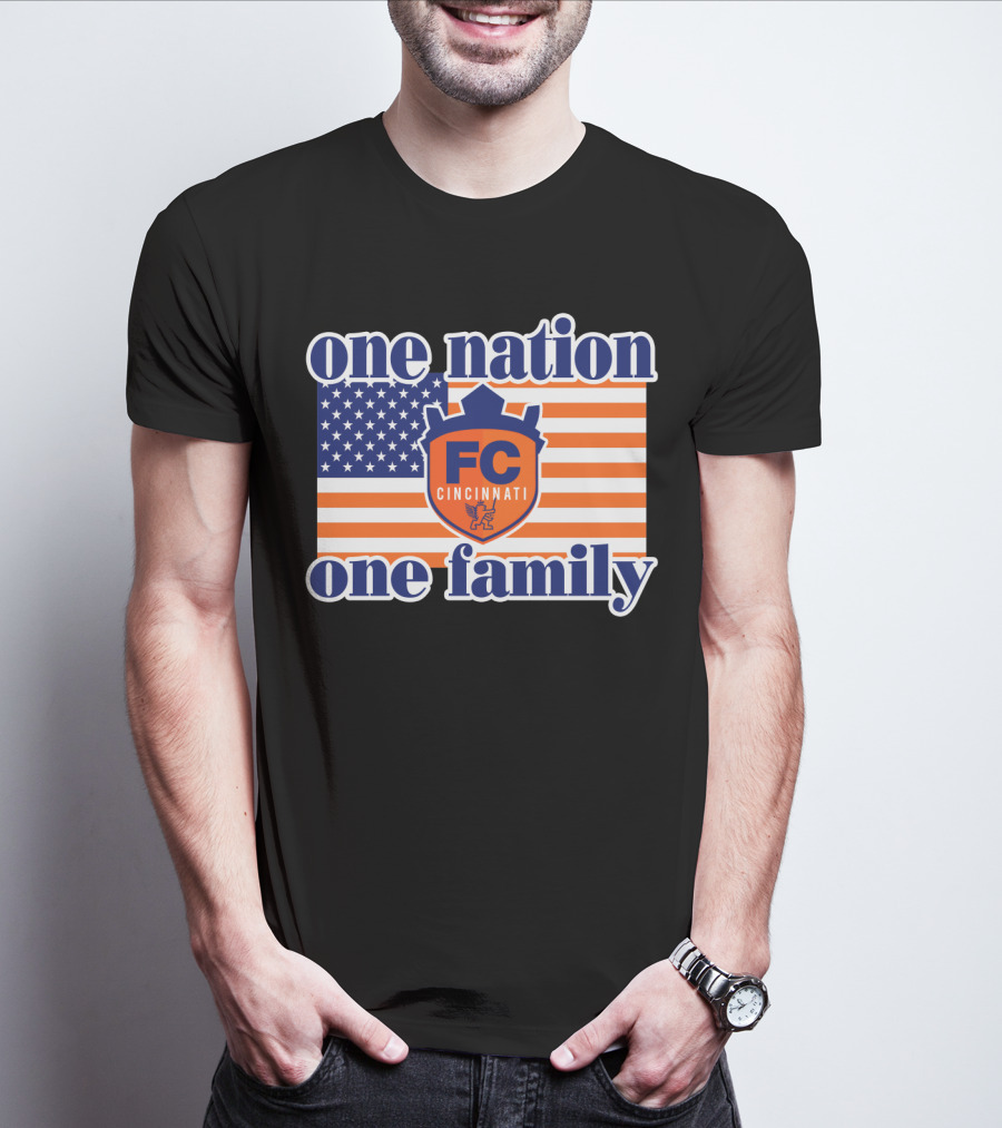 One Nation One Family Fc Cincinnati United States Flag T-Shirt
