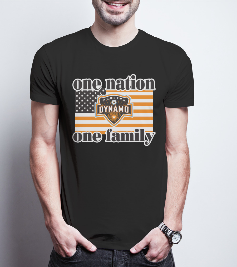 One Nation One Family Houston Dynamo American Flag T-Shirt