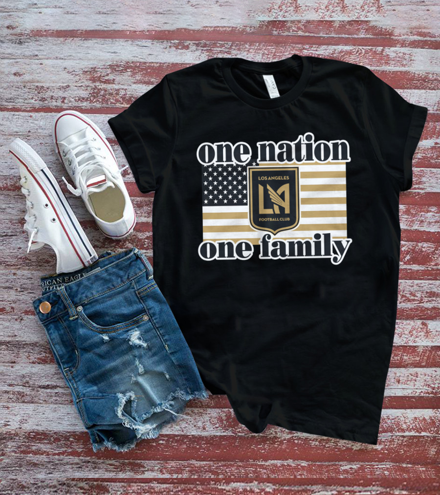 One Nation One Family Lafc American Flag 135 Los Angeles Fc T-Shirt