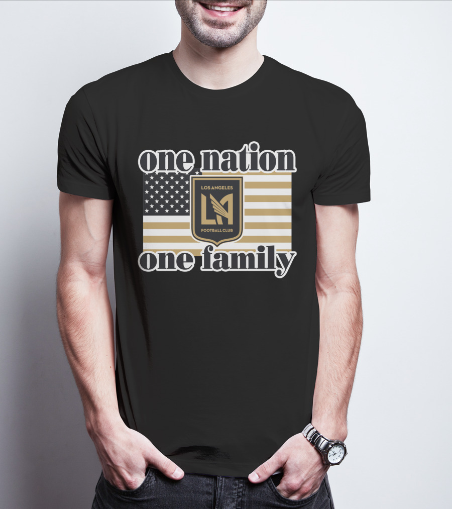 One Nation One Family Lafc American Flag 135 Los Angeles Fc T-Shirt