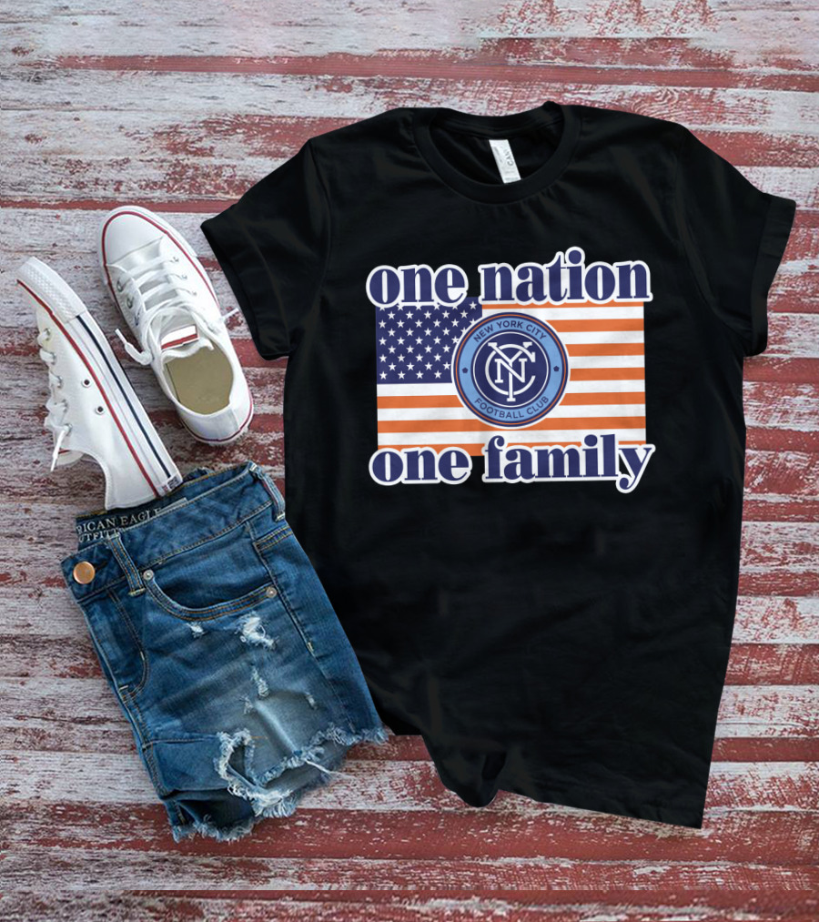 One Nation One Family New York City Football Club American Flag T-Shirt