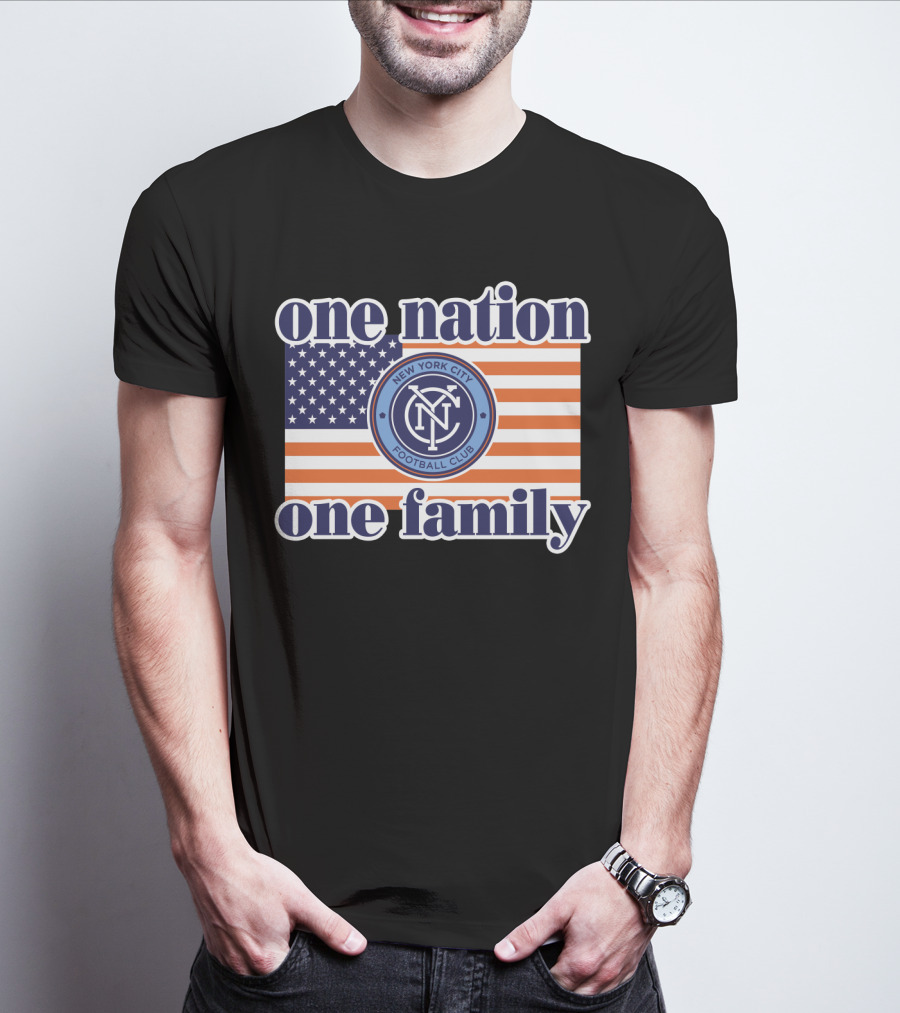 One Nation One Family New York City Football Club American Flag T-Shirt