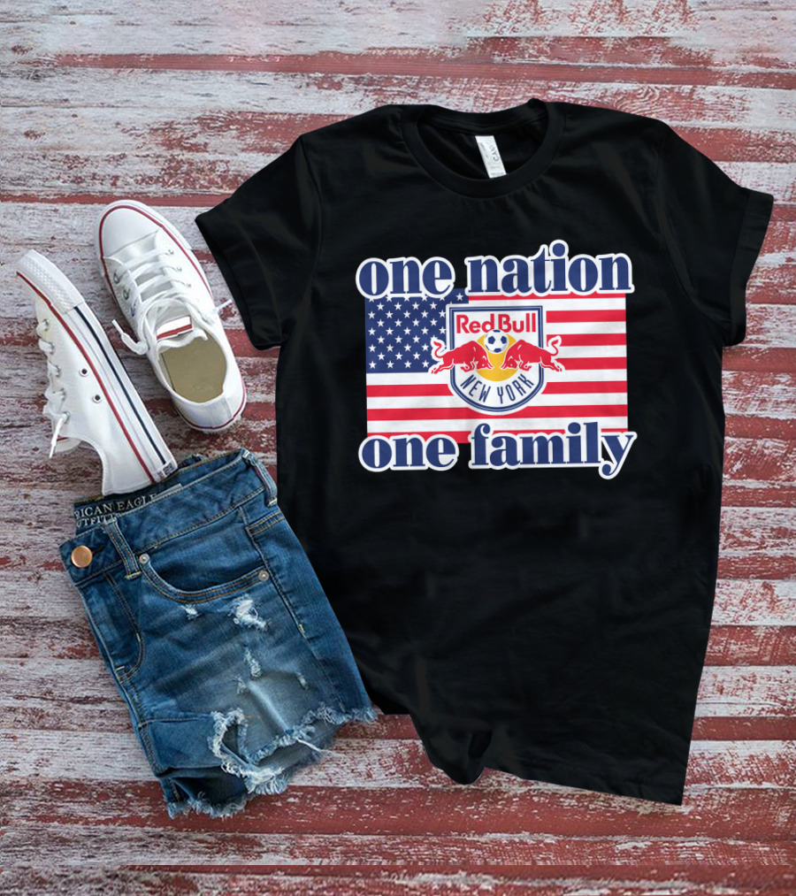One Nation One Family Red Bull New York Us Flag T-Shirt