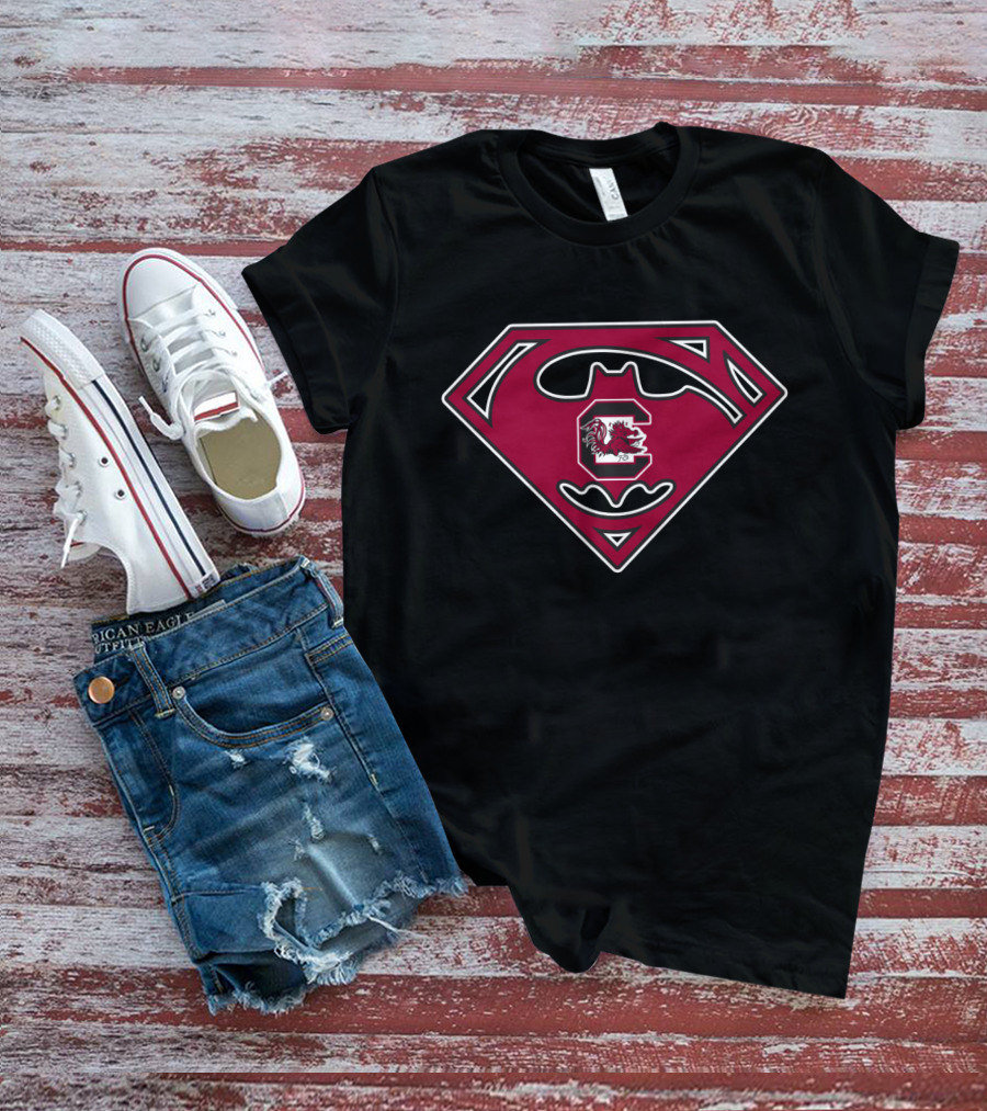Superman Batman Logo South Carolina Gamecocks T-Shirt