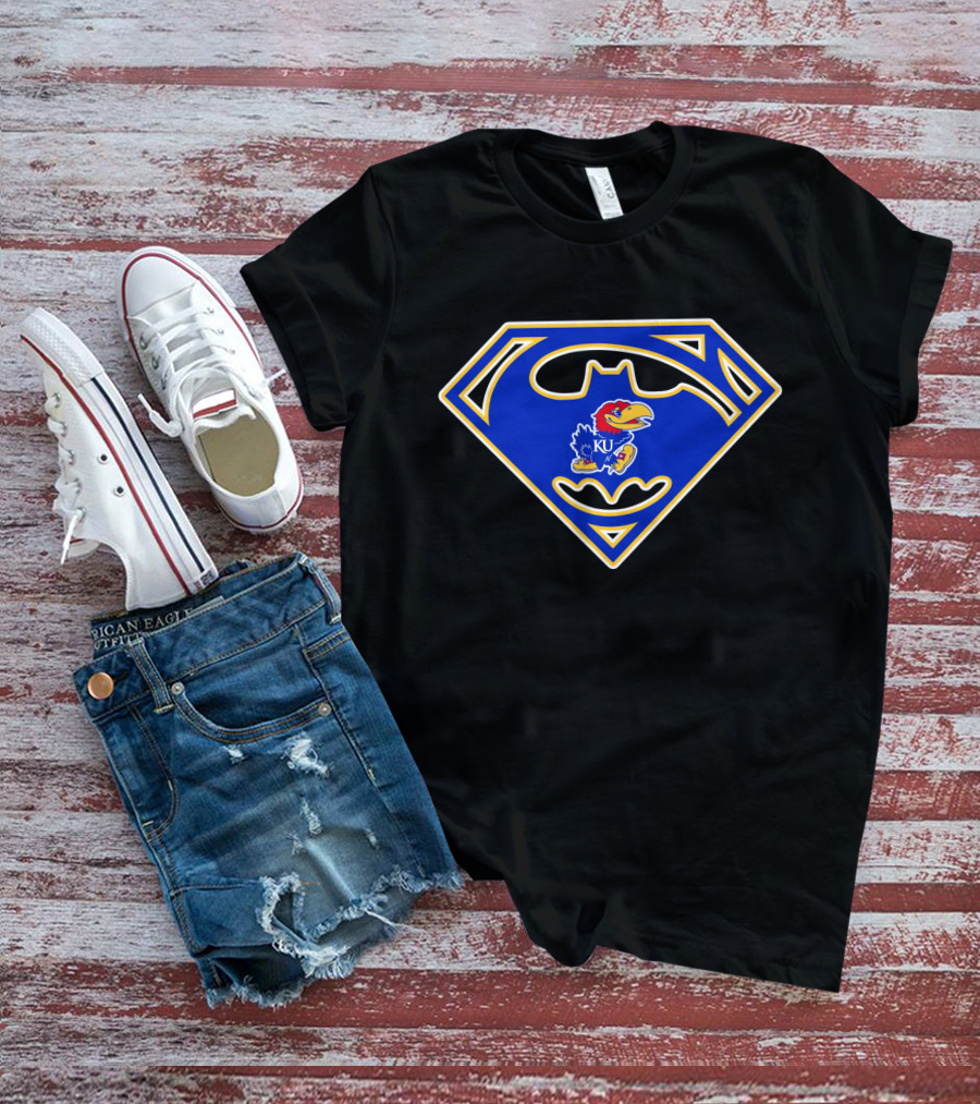 Kansas Jayhawks Superman Batman Symbol T-Shirt