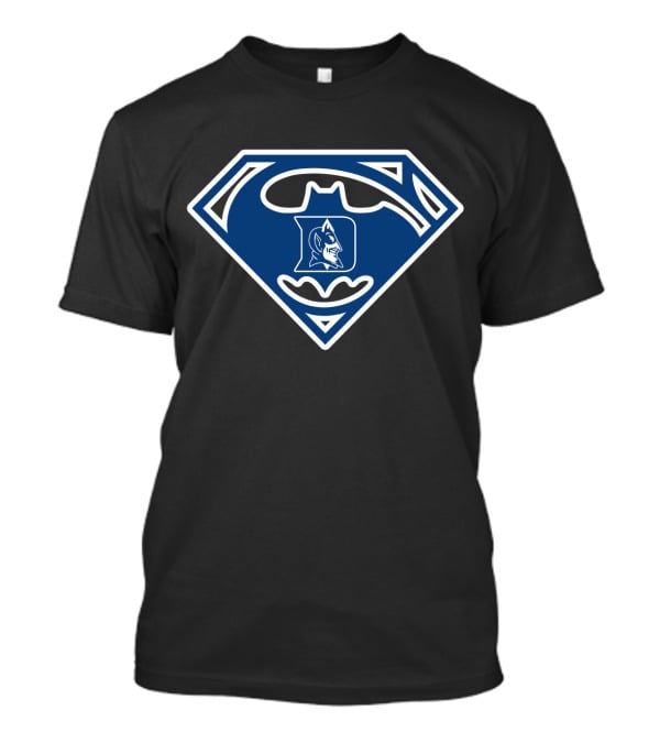 Duke Blue Devils Batman Superman Logo Fusion T-Shirt
