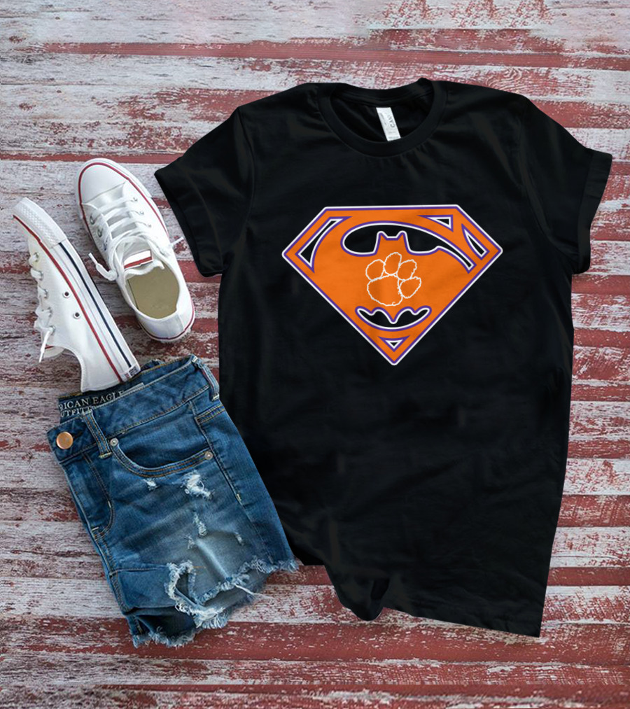 Clemson Tigers Superman Batman T-Shirt