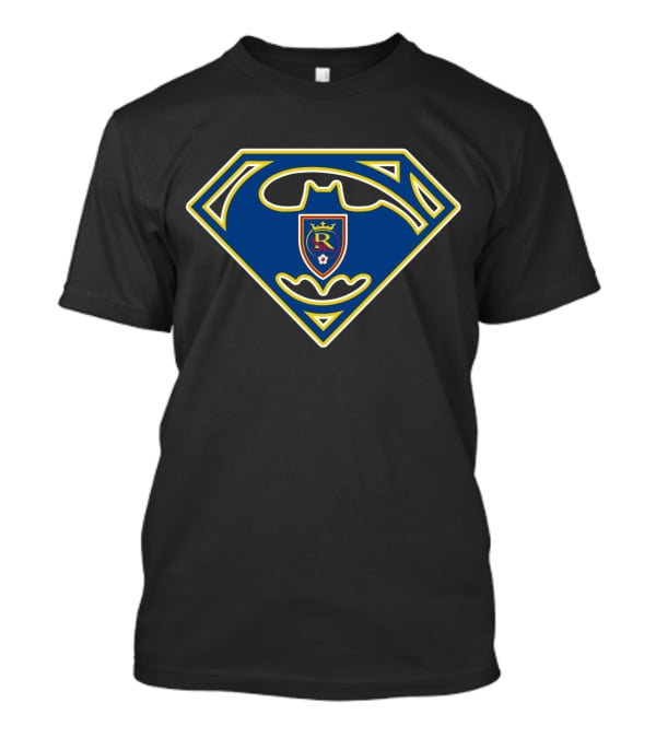 Real Salt Lake Batman Superman Logo Badge T-Shirt