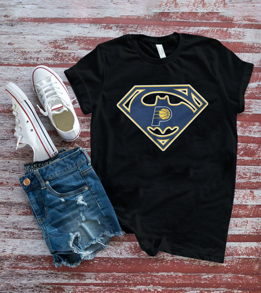 Indiana Pacers Batman Superman Logo Hybrid T-Shirt