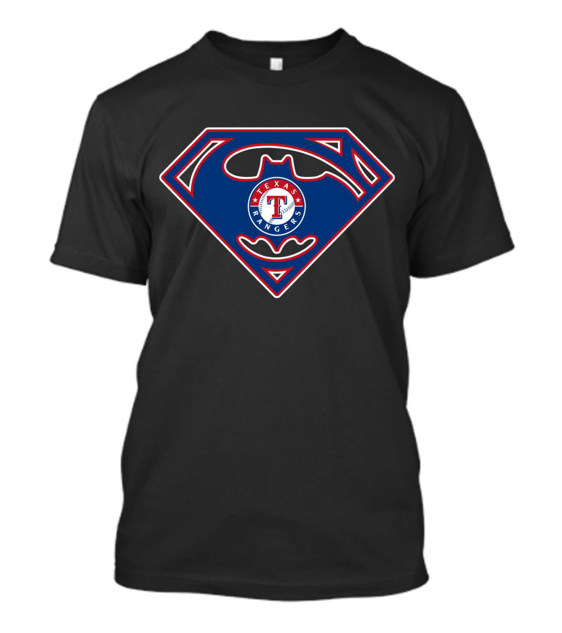 Texas Rangers Superman Batman Logo Fusion T-Shirt