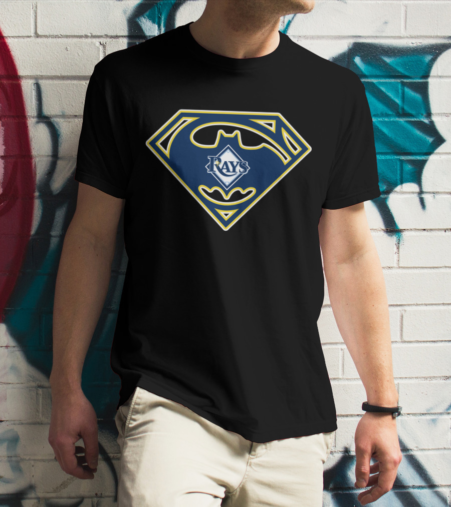 Rays Tampa Bay 193 Batman Superman Shield T-Shirt