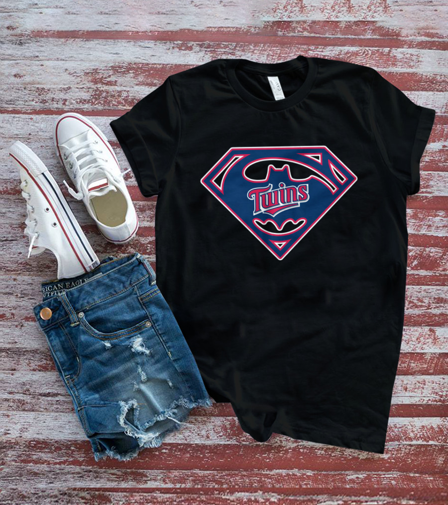 Twins 203 Batman Superman Logo Mashup T-Shirt