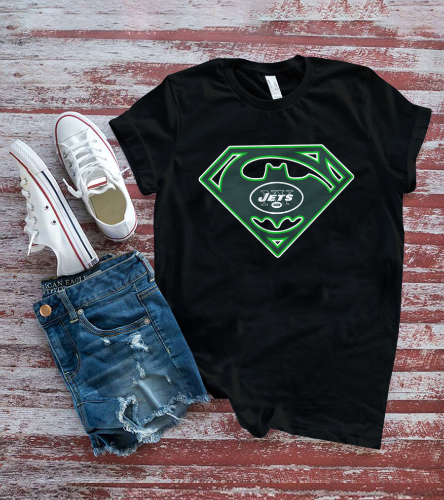 New York Jets Superman Batman Fusion T-Shirt