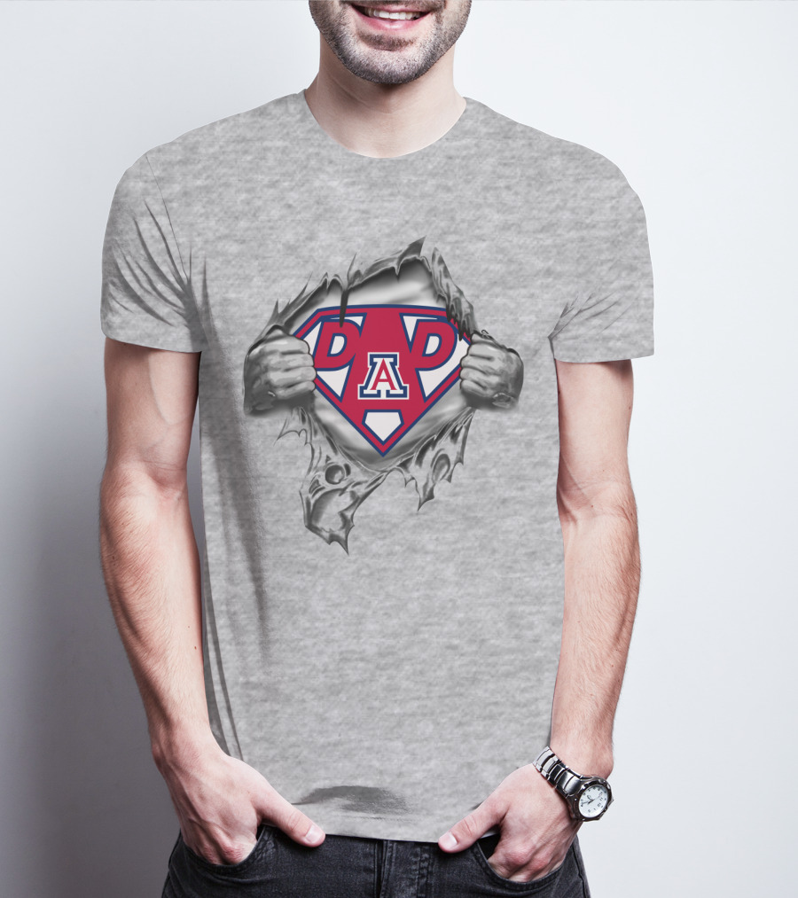 Arizona Wildcats Dad Superhero Tribute T-Shirt