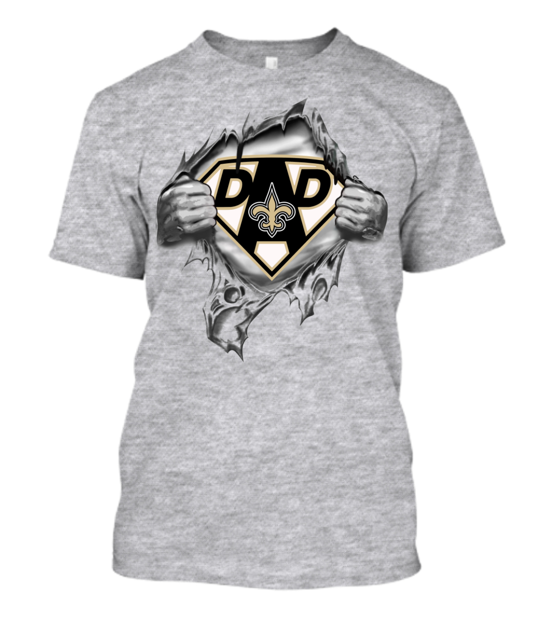 Dad Superhero New Orleans Saints Badge T-Shirt