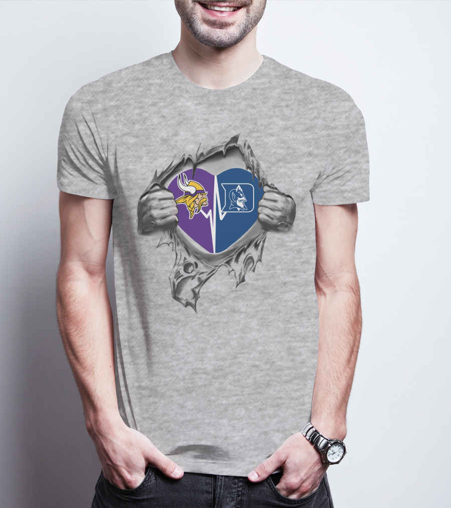 Vikings And Duke Heart Split T-Shirt