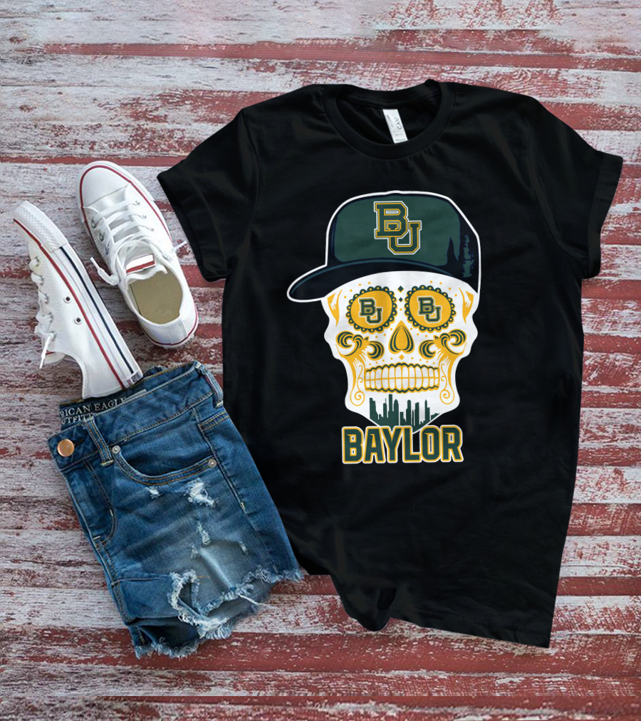 Baylor Bears Bu Skull Cap T-Shirt