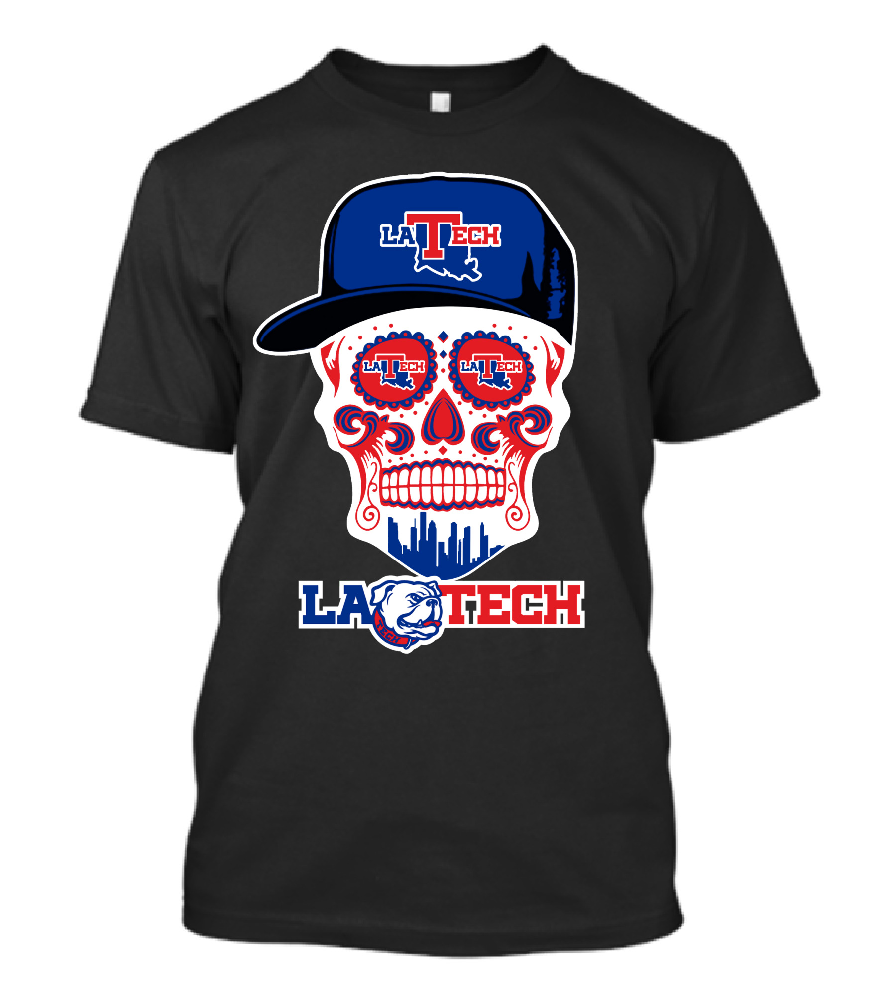 Louisiana Tech Bulldogs La Tech Skull T-Shirt