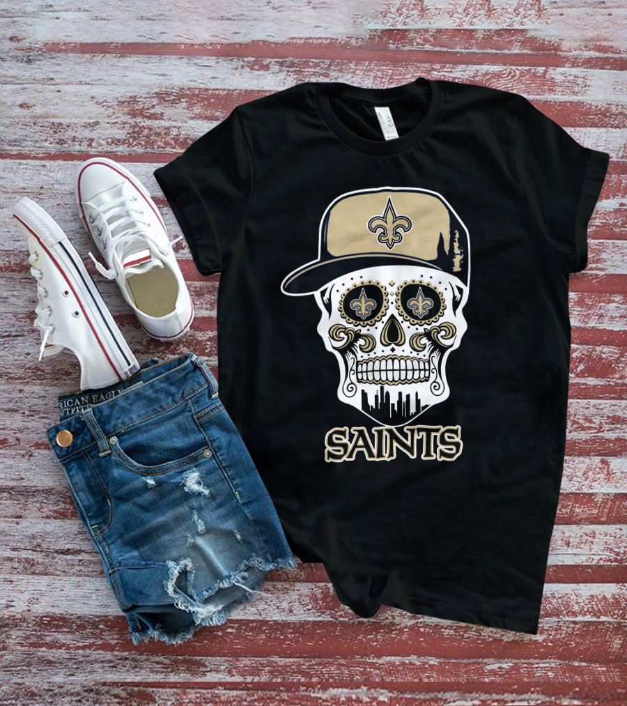Saints Skull Fleur-De-Lis New Orleans Funny T-Shirt