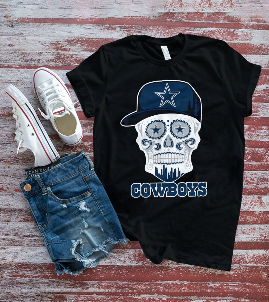 Dallas Cowboys Skull With Star Hat Funny T-Shirt
