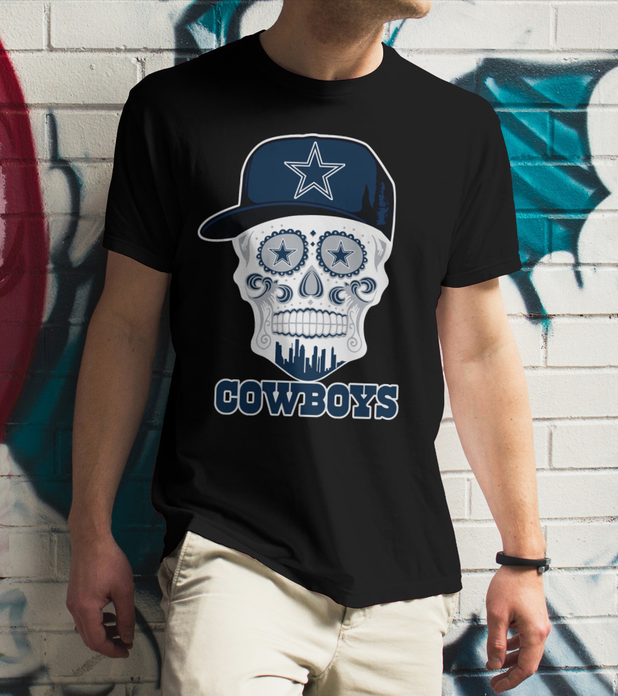 Dallas Cowboys Skull With Star Hat Funny T-Shirt