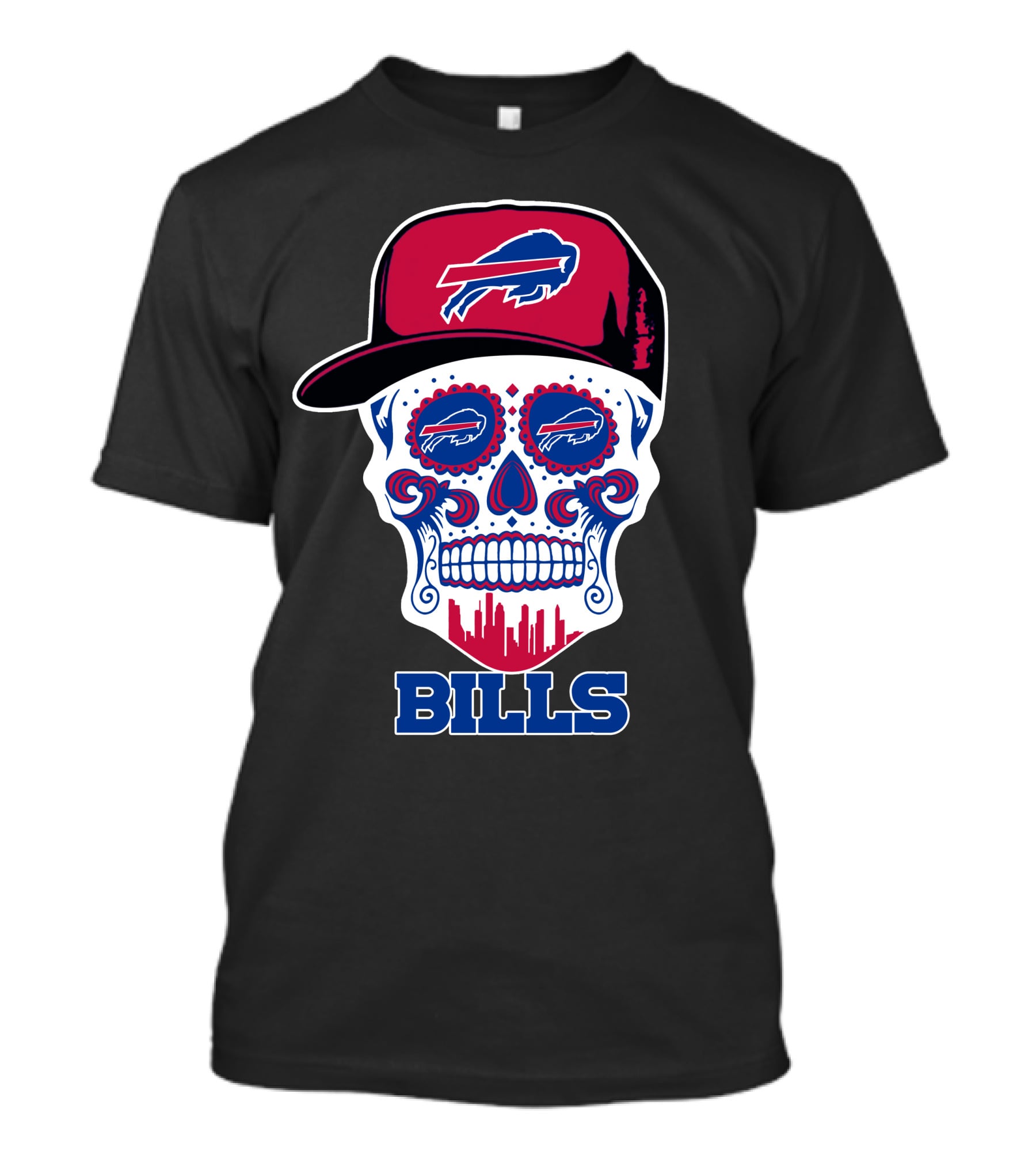 Buffalo Bills Skull Fun Design Fan T-Shirt