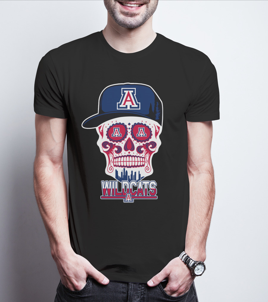 Arizona Wildcats A Logo Skull Wildcats T-Shirt