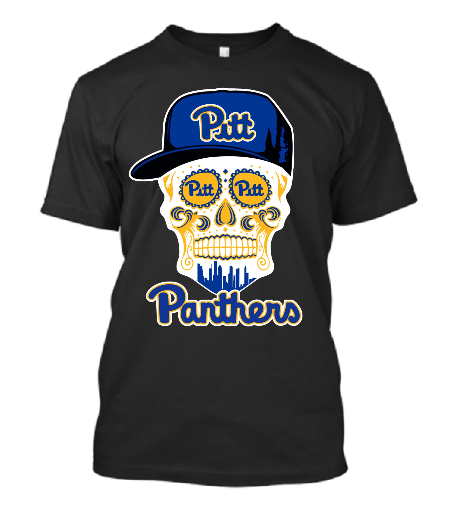 Pittsburgh Panthers Pitt Skull With Hat T-Shirt