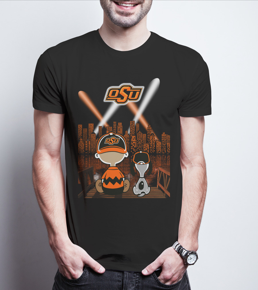Osu Oklahoma State Cowboys Nighttime City Skyline T-Shirt