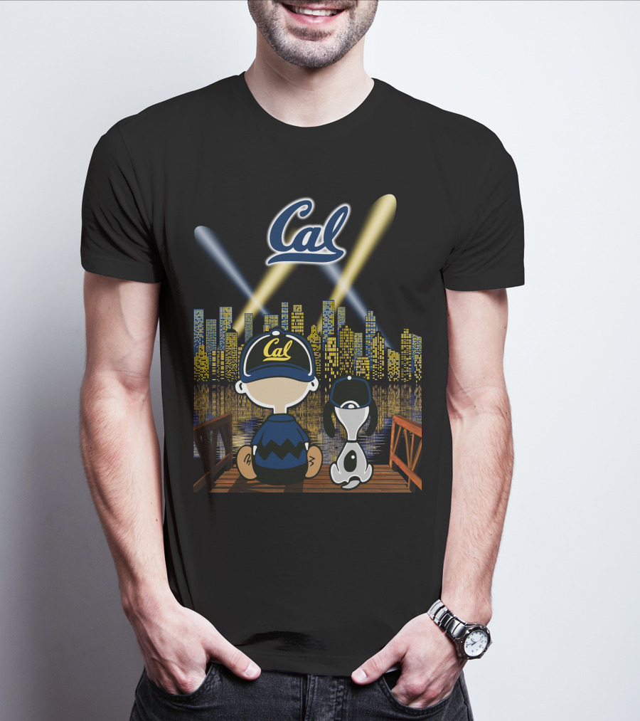 Cal Golden Bears Night Skyline With Dog And City Lights T-Shirt