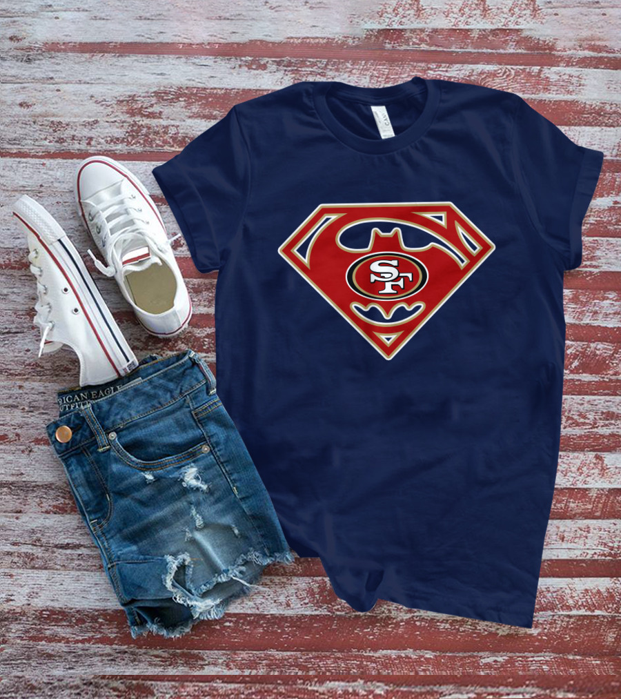 San Francisco 49ers Batman Superman Logo Mix T-Shirt